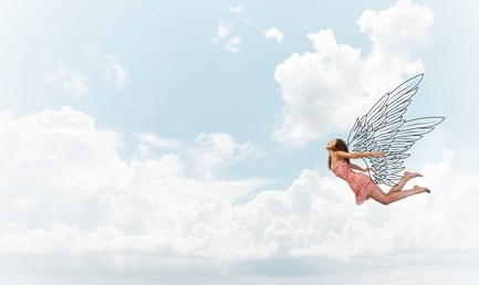 young-woman-flying-high-blue-260nw-572380552